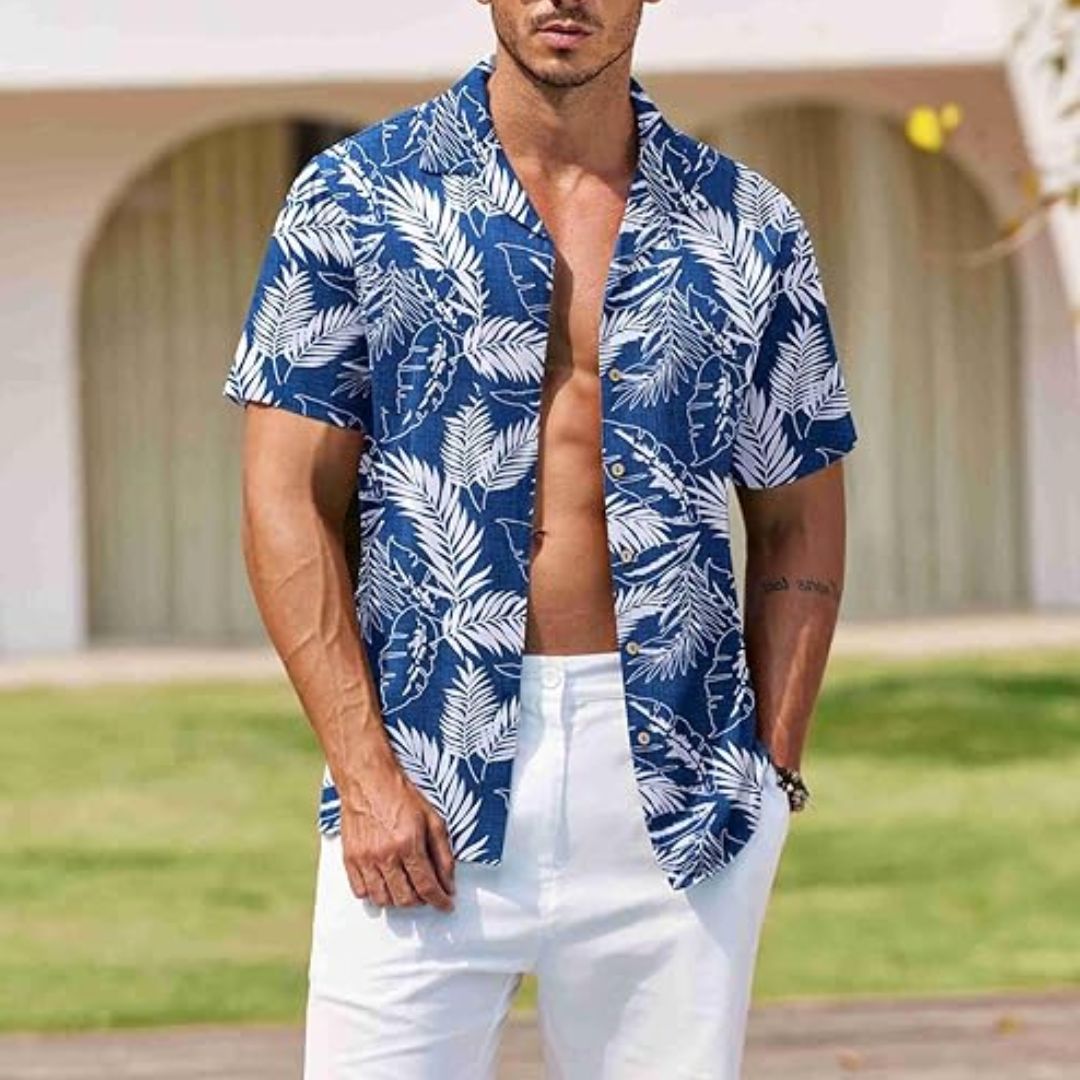 Moritz – Tropisches Sommerhemd in Blau