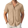 Lukas – Strukturiertes Kurzarmhemd in Beige